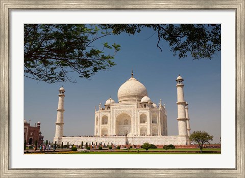Framed Asia, India, Taj Mahal with trees above as framing element Print