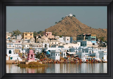 Framed Pushkar shore, Pushkar, India Print
