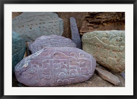 Framed Prayer stones, Ladakh, India Print