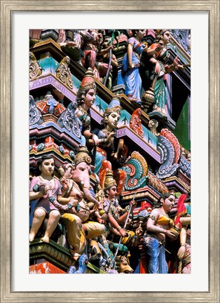 Framed Hindu Figurines on Temple, Bangalore, India Print
