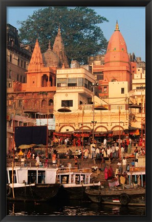 Framed Ganges River in Varanasi, India Print