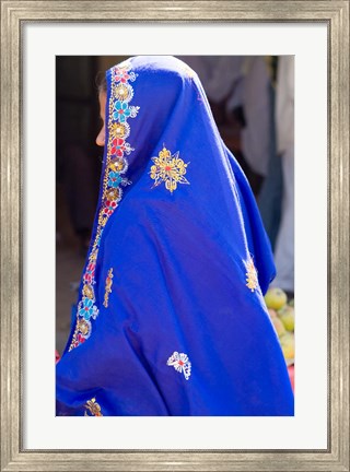 Framed Sari Woman, New Delhi, India Print