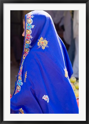 Framed Sari Woman, New Delhi, India Print