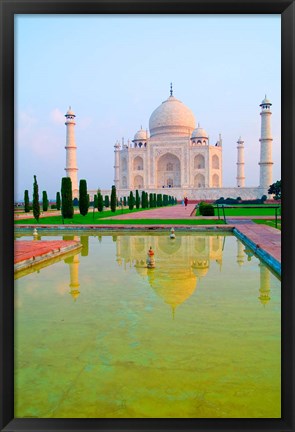 Framed Taj Mahal Temple at Sunrise, Agra, India Print