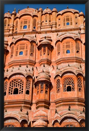 Framed Wind Palace in Downtown Center of the Pink City, Jaipur, Rajasthan, India Print