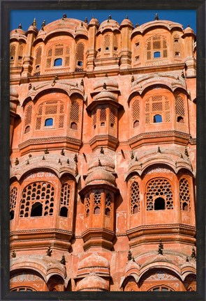 Framed Wind Palace in Downtown Center of the Pink City, Jaipur, Rajasthan, India Print