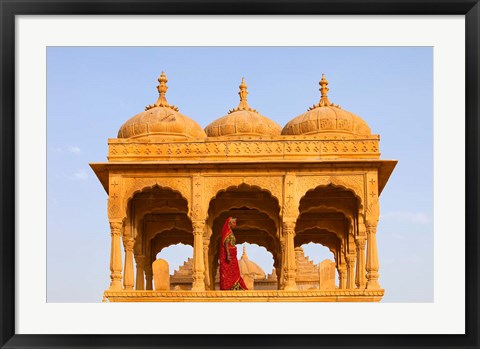 Framed Native woman, Tombs of the Concubines, Jaiselmer, Rajasthan, India Print