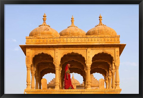 Framed Native woman, Tombs of the Concubines, Jaiselmer, Rajasthan, India Print