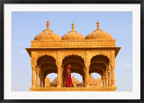 Framed Native woman, Tombs of the Concubines, Jaiselmer, Rajasthan, India Print