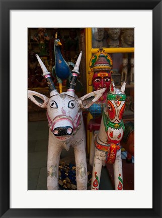 Framed Colorful local handicrafts, Pushkar, Rajasthan, India. Print