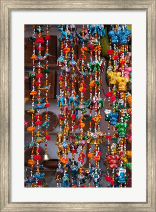 Framed Colorful souvenirs, Pushkar, Rajasthan, India. Print
