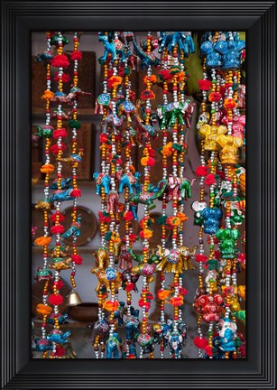 Framed Colorful souvenirs, Pushkar, Rajasthan, India. Print