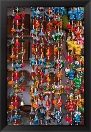 Framed Colorful souvenirs, Pushkar, Rajasthan, India. Print