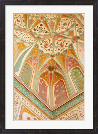 Framed Frescoes, Ganesh Pol, Amber Fort, Jaipur, Rajasthan, India. Print