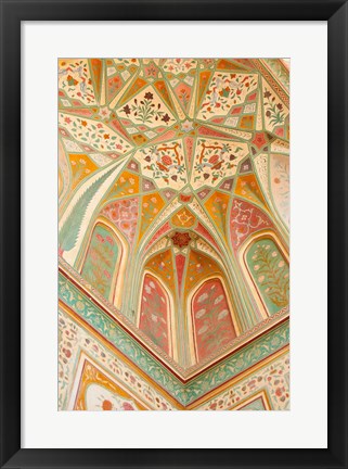 Framed Frescoes, Ganesh Pol, Amber Fort, Jaipur, Rajasthan, India. Print