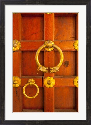 Framed Ornate door at the City Palace, Udaipur, Rajasthan, India Print