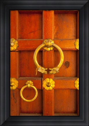 Framed Ornate door at the City Palace, Udaipur, Rajasthan, India Print
