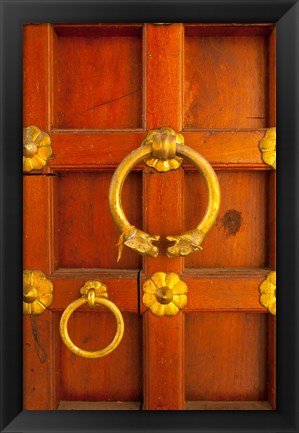 Framed Ornate door at the City Palace, Udaipur, Rajasthan, India Print