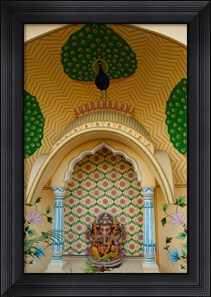 Framed Small shrine to Ganesh, Jaipur, Rajasthan, India. Print