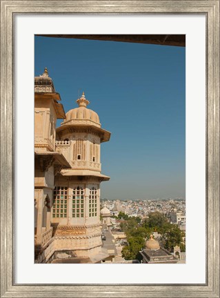 Framed Turret, City Palace, Udaipur, Rajasthan, India Print