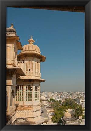 Framed Turret, City Palace, Udaipur, Rajasthan, India Print