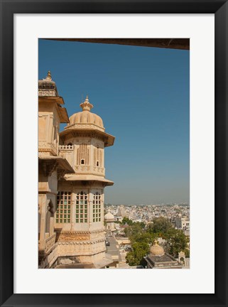 Framed Turret, City Palace, Udaipur, Rajasthan, India Print