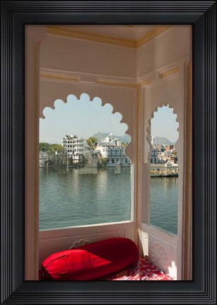 Framed View from a restaurant, Udaipur, Rajasthan, India Print