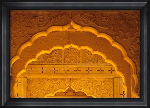 Framed Carved Sandstone Arches, Jaisalmer, Rajasthan, India Print