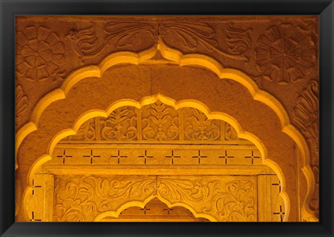 Framed Carved Sandstone Arches, Jaisalmer, Rajasthan, India Print