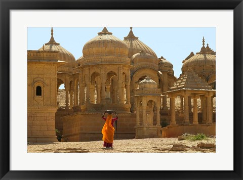 Framed Bada Bagh with Royal Chartist and Finely Carved Ceilings, Jaisalmer, Rajasthan, India Print