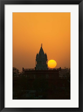 Framed Brahma Temple at sunset, Pushkar, Rajasthan, India Print