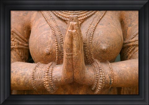Framed Hindu sculpture, Bhubaneswar, Orissa, India Print