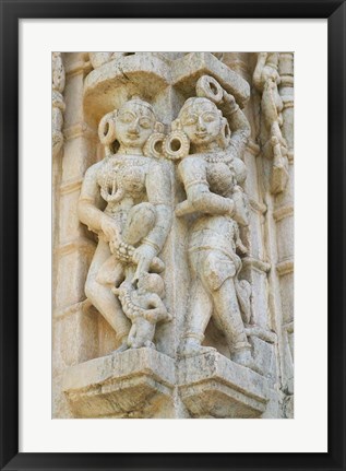 Framed Ranakpur Jain Temple with Carving Between Ghanerao and Udaipur, Rajasthan, India Print