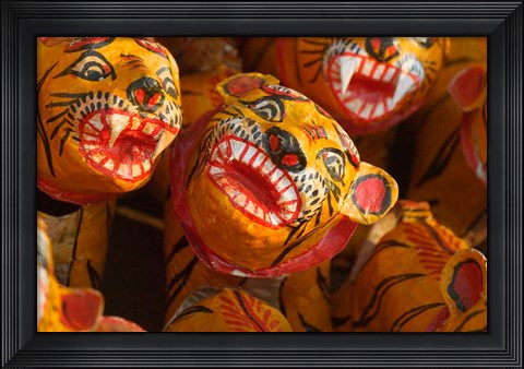 Framed Tiger Toys, Puri, Orissa, India Print