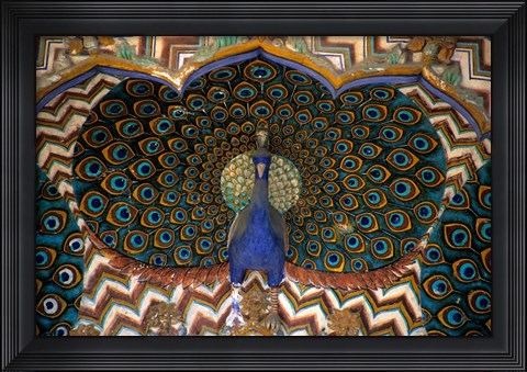 Framed Asia, India, Jaipur. Peacock Gate at Jaipur Palace Print