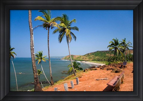 Framed Goa, India. Big and Little Vagator beaches Print