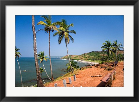 Framed Goa, India. Big and Little Vagator beaches Print