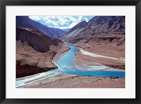 Framed India, Ladakh, Indus and Zanskar Rivers merge Print