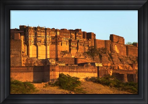Framed Umaid Bhawan Palace at Sunset, Jodhpur, Rajasthan, India Print