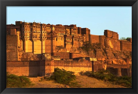 Framed Umaid Bhawan Palace at Sunset, Jodhpur, Rajasthan, India Print