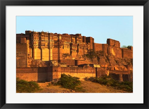 Framed Umaid Bhawan Palace at Sunset, Jodhpur, Rajasthan, India Print