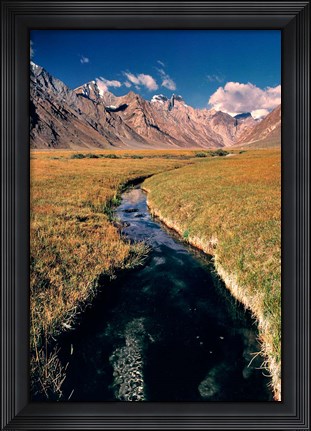 Framed India, Ladakh, Pensila, Mountain stream Print