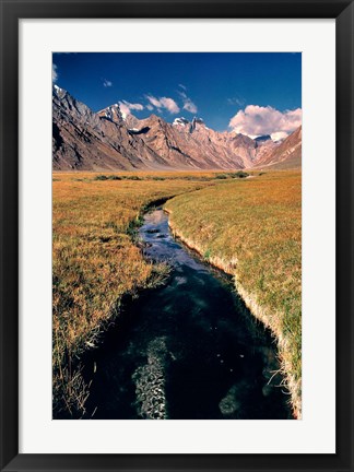 Framed India, Ladakh, Pensila, Mountain stream Print