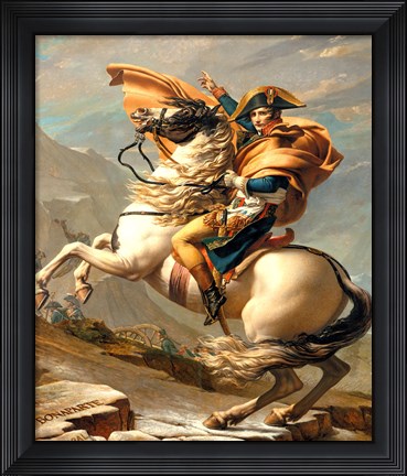 Framed Napoleon Crossing the Alps at the St Bernard Pass Print
