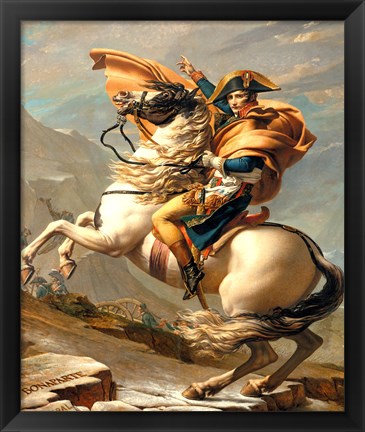 Framed Napoleon Crossing the Alps at the St Bernard Pass Print