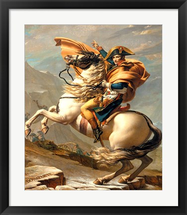 Framed Napoleon Crossing the Alps at the St Bernard Pass Print