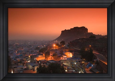 Framed Meherangarh Fort and Town, Rajasthan, India Print