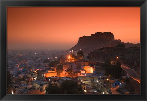 Framed Meherangarh Fort and Town, Rajasthan, India Print