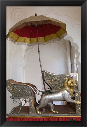 Framed Sedan Chair of the Maharajah, Rajasthan, India Print