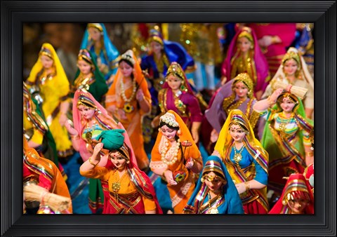 Framed Figurines at the Saturday Market, Goa, India Print